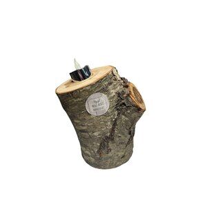 Tree Trunk Limb Bark Candle Holder Natural Rope Twine 7.25” Opt 2